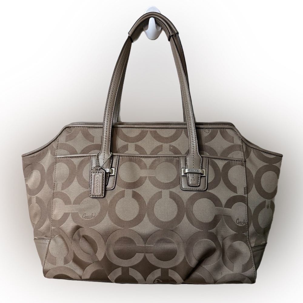 Coach#F25501 Beige Signature Tote